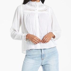 Dear John White Long sleeve cotton with sleeve detailing